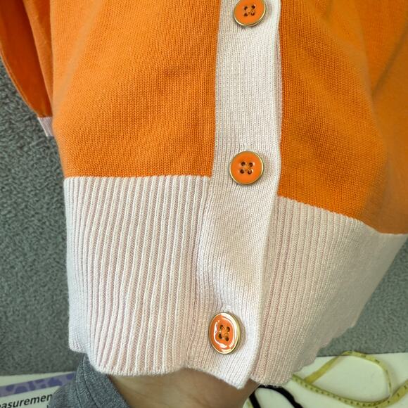 Talbots Cardigan Sweater Womens 2X Orange Button Long Sleeve Career Casual Basic - Picture 5 of 8